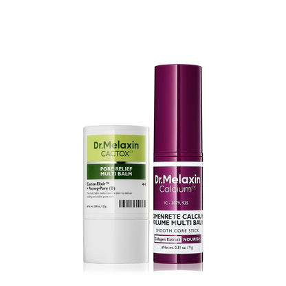 Dr.Melaxin Cactox & CalciumMulti Balm Pore Firming Duowith Cactus Cooling & Eye CareStick for Visible Pore Refiningand Skin Repair