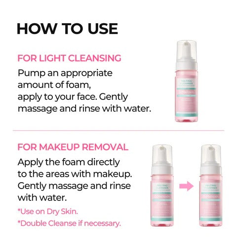 Dr.Melaxin Melting Cleanser -Hypoallergenic Makeupremover with Quick Bubble,Deep Pore Cleansing for all skintype, 150ml