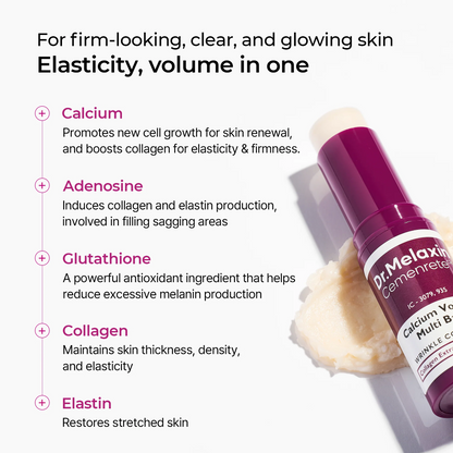 Dr.Melaxin Calcium Multi BalmStick, Collagen & ElastinWrinkle Stick, All-in-OneHydrating Balm, Eye & NeckBalm, Makeup Base & FaceMoisture Balm, KoreanSkincare