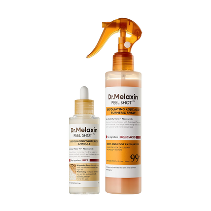 Dr.Melaxin Body & Face PeelShot Duo Glow Rice PeelingAmpoule Kojic Acid & Turmericspray