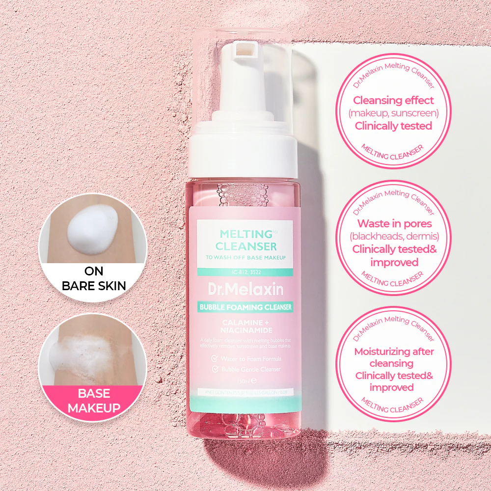 Dr.Melaxin Melting Cleanser -Hypoallergenic Makeupremover with Quick Bubble,Deep Pore Cleansing for all skintype, 150ml