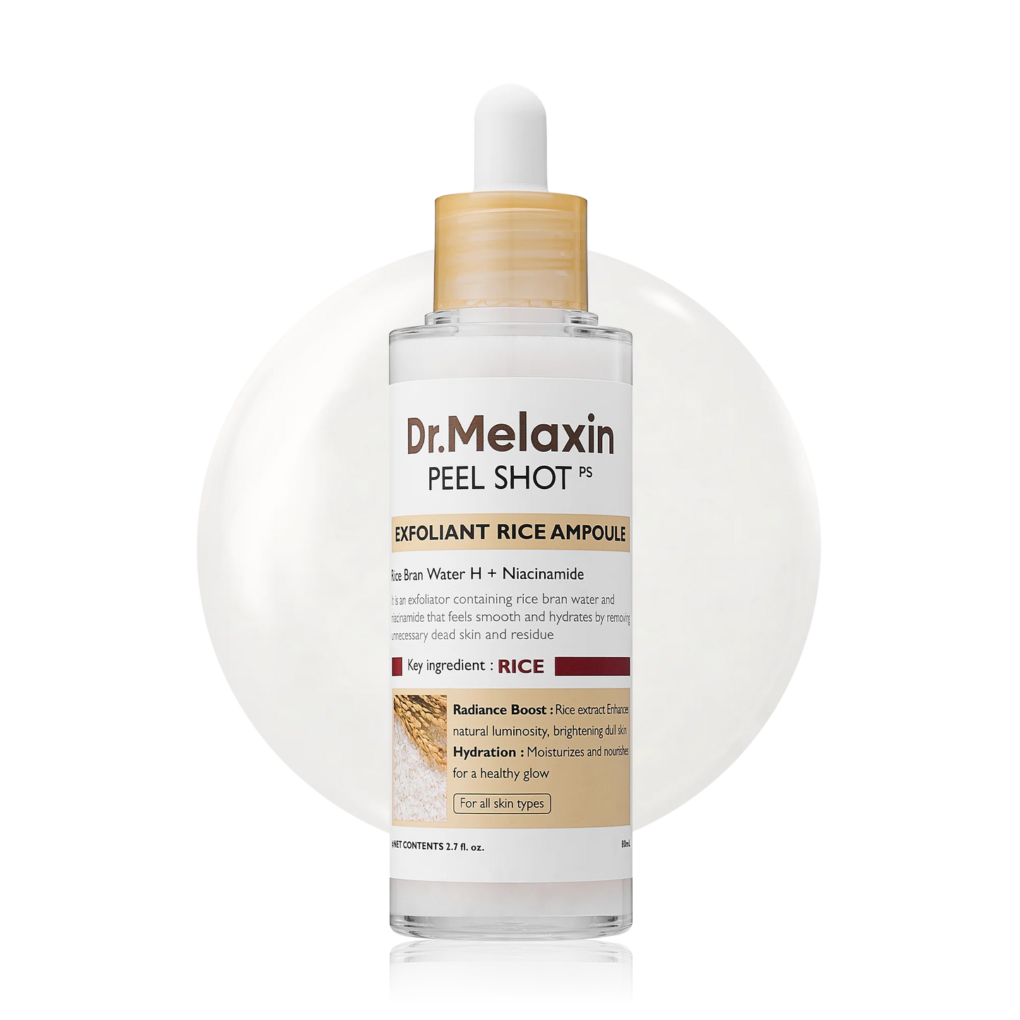 Dr.Melaxin Peel Shot Glow RicePeeling Ampoule Duo DailySoftExfoliating Face and BodyScrub Dead SkinCellsBlackhead Remover for AllSkin Types korean skin care